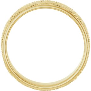 14K Yellow Or White Or Rose Gold Or Sterling Silver Or Platinum Milgrain Edge Floral Flat Band