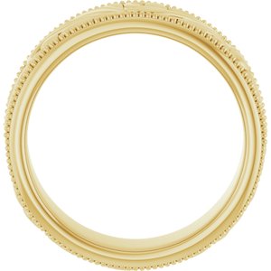 14K Yellow Or White Or Rose Gold Or Sterling Silver Or Platinum Milgrain Edge Floral Flat Band