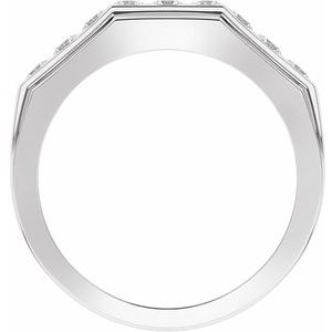 14K White Gold Lab-Grown Diamond Round 2.5 Mm Polished 1/2 Ctw Lab-Grown Diamond Mens Band Size 10