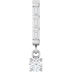 14K White Gold Round 3Mm G-H Si2-Si3 1/8 Ctw Natural Diamond Pendant