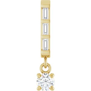 14K Yellow Gold Round 3Mm G-H Si2-Si3 1/8 Ctw Natural Diamond Pendant