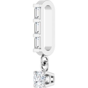 14K White Gold Round 3Mm G-H Si2-Si3 1/8 Ctw Natural Diamond Pendant