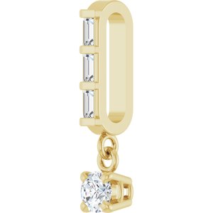 14K Yellow Gold Round 3Mm G-H Si2-Si3 1/8 Ctw Natural Diamond Pendant