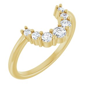 14K Yellow Gold Round Polished 1/3 Ctw Lab-Grown Diamond Contour Band Size 7