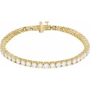 14K Yellow Or White Gold Round 3.4Mm Si1-Si2, G-H 7 CTW Lab-Grown Diamond Line 7" Bracelet