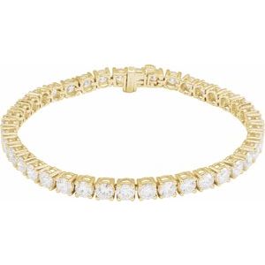 14K Yellow Or White Gold Round 3.9Mm Si1-Si2, G-H 10 CTW Lab-Grown Diamond Line 7" Bracelet