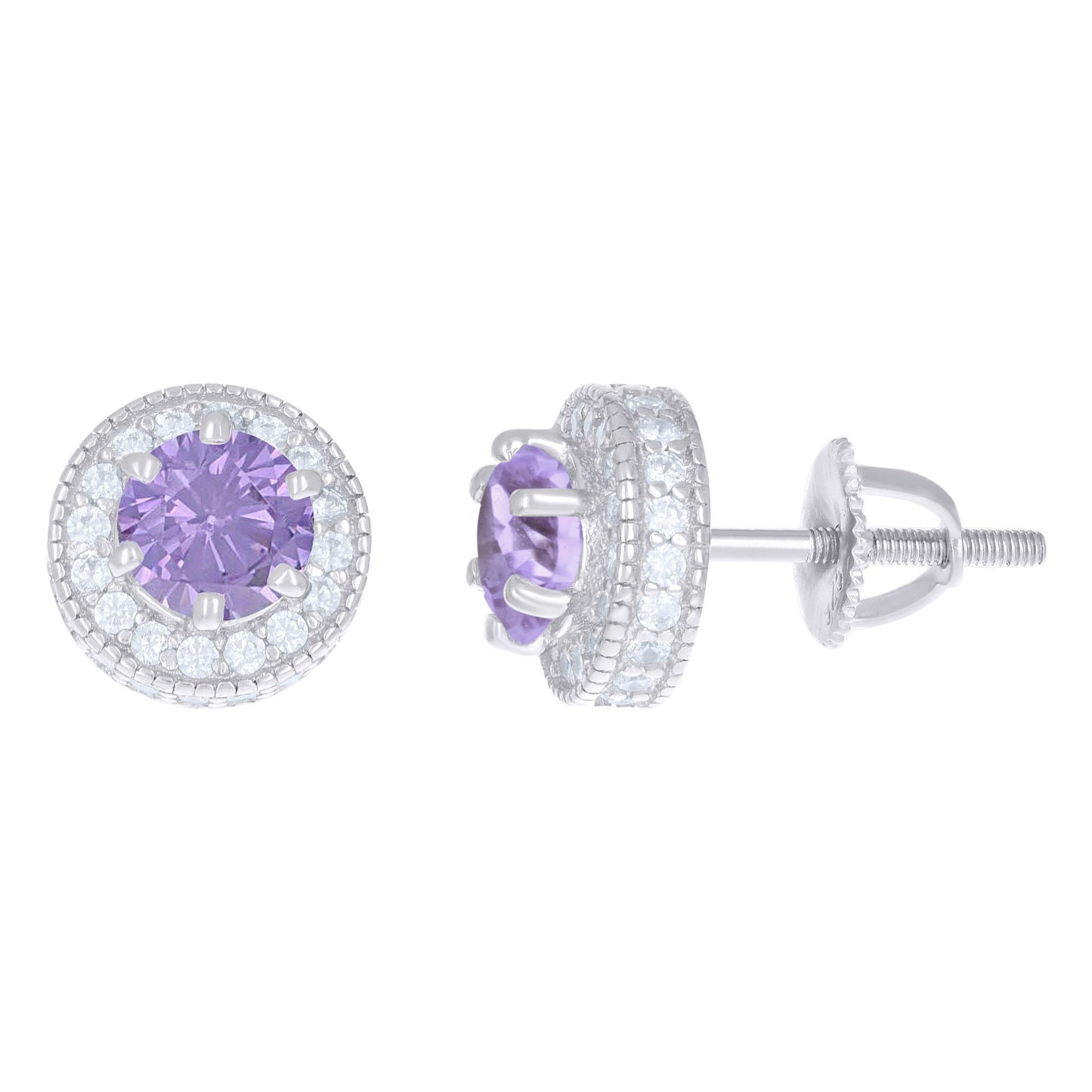 Sterling Silver Womens Cubic-Zirconia Fashion Stud Earrings