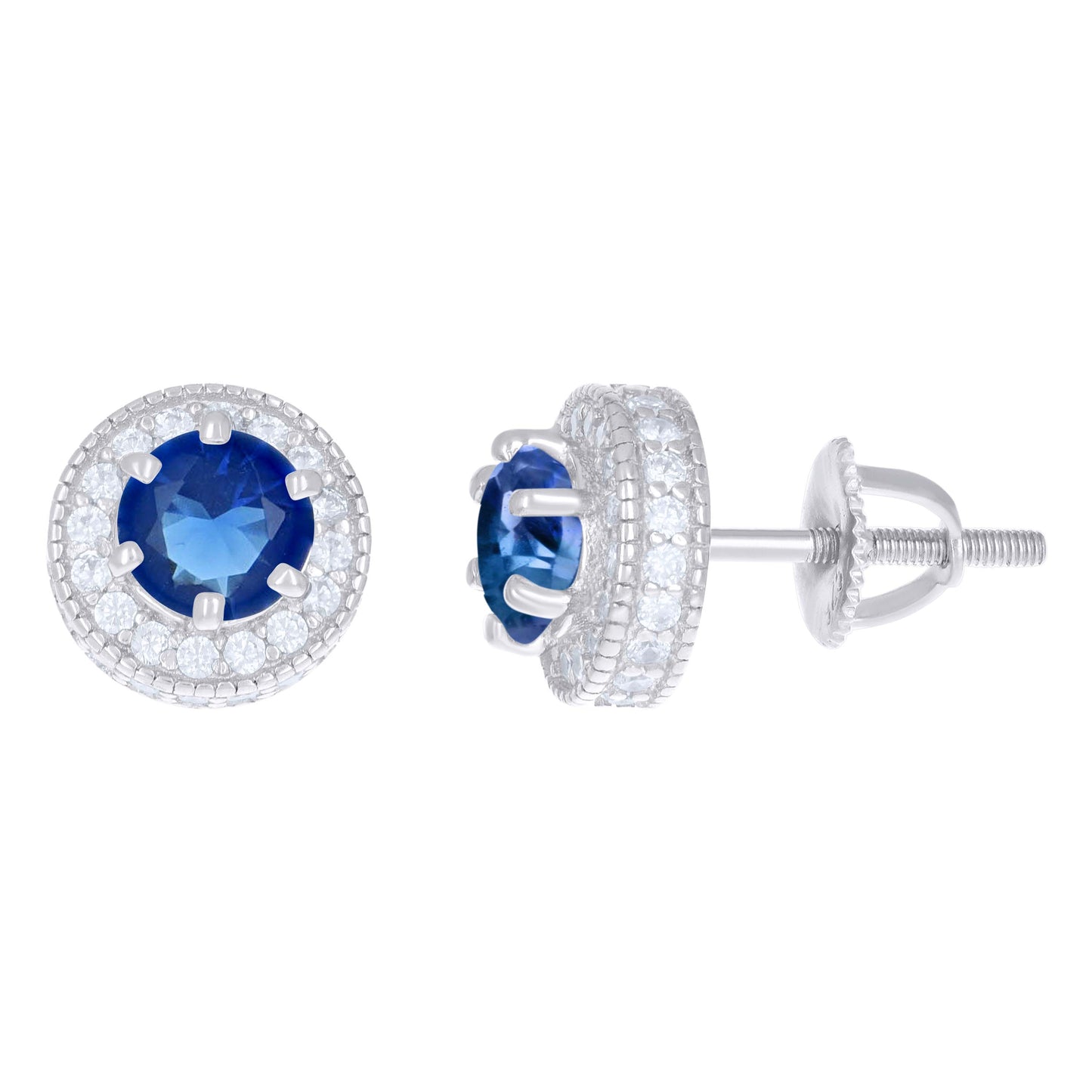 Sterling Silver Womens Cubic-Zirconia Fashion Stud Earrings