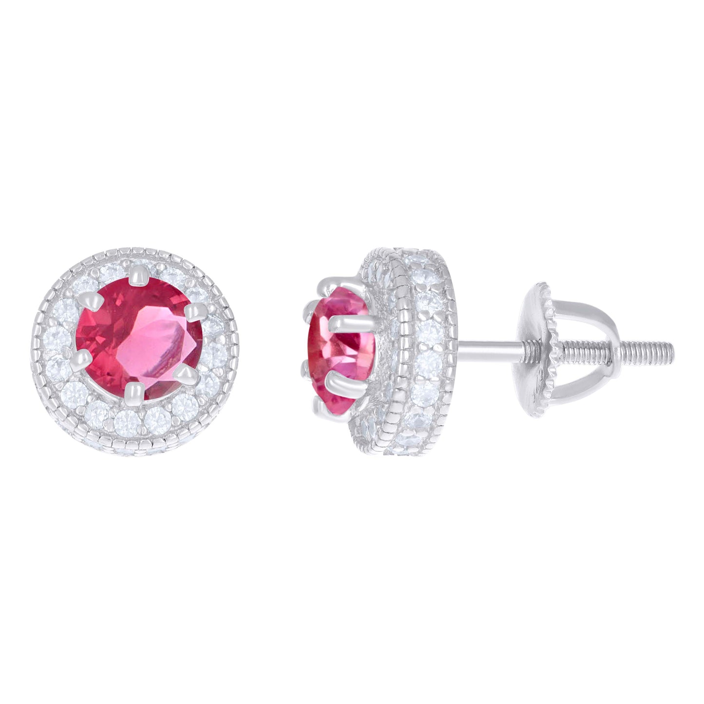 Sterling Silver Womens Cubic-Zirconia Fashion Stud Earrings