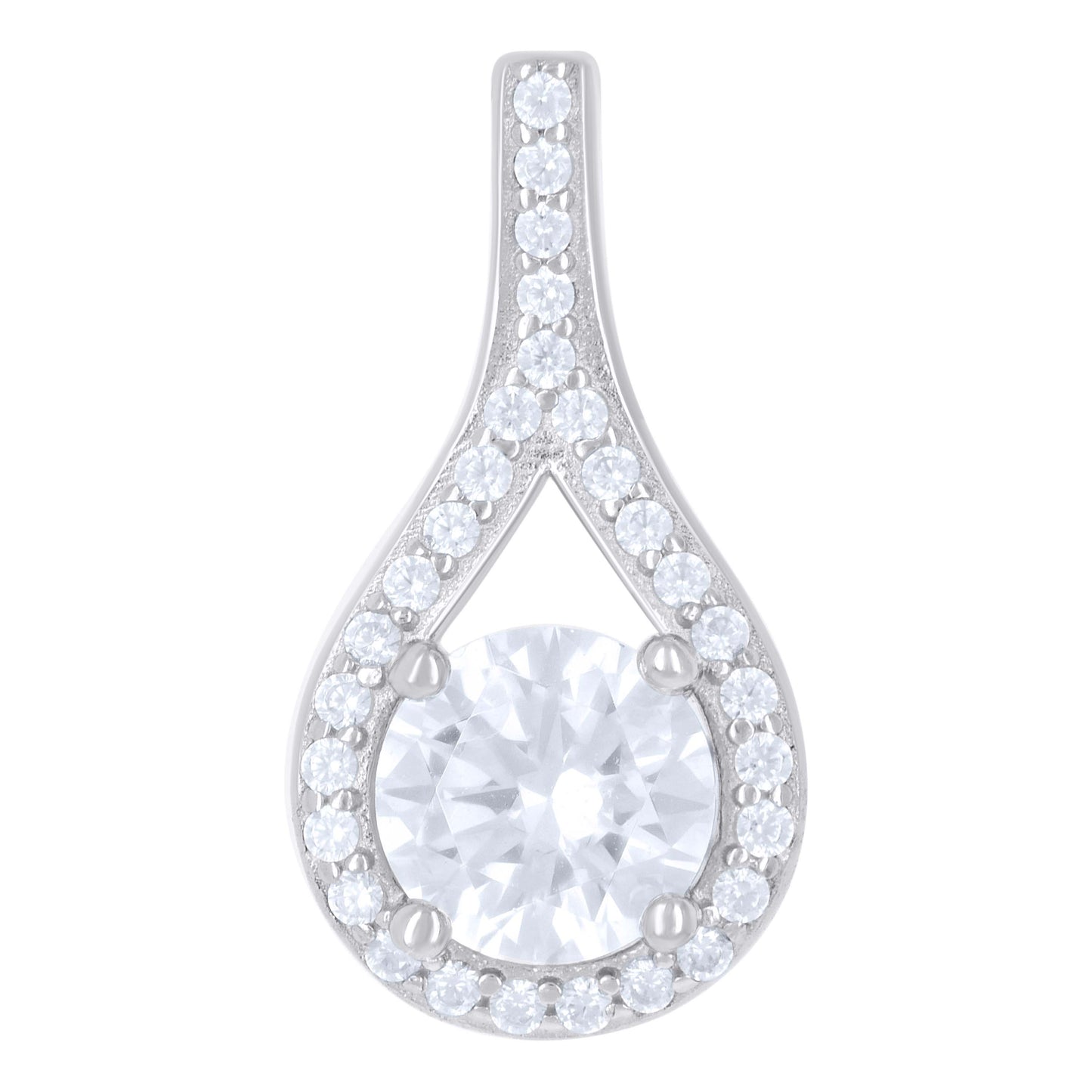 Sterling Silver Womens Cubic-Zirconia Fashion Charm Pendant