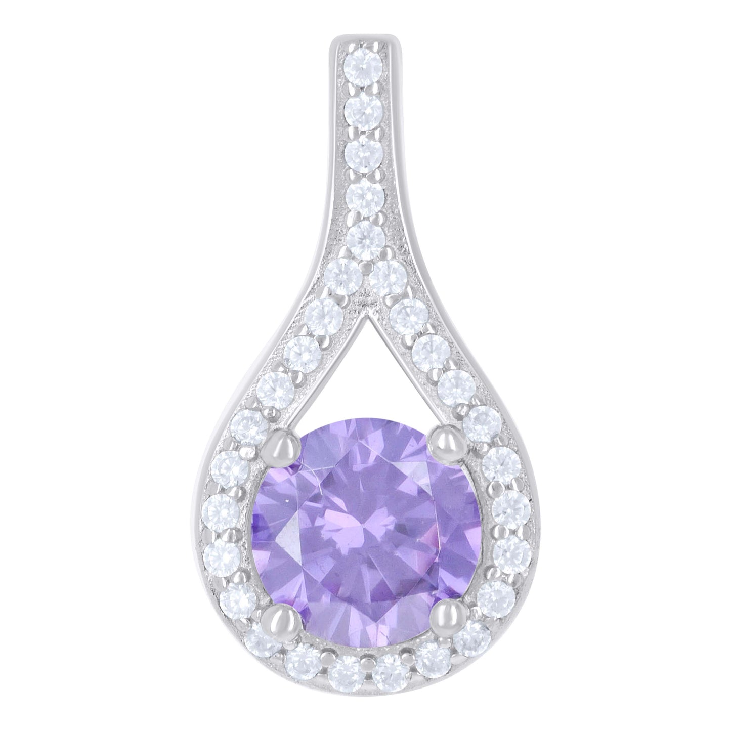 Sterling Silver Womens Cubic-Zirconia Fashion Charm Pendant