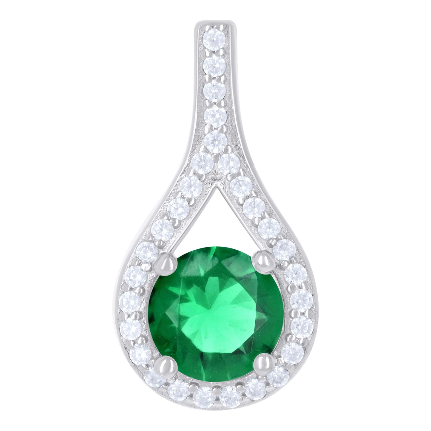 Sterling Silver Womens Cubic-Zirconia Fashion Charm Pendant