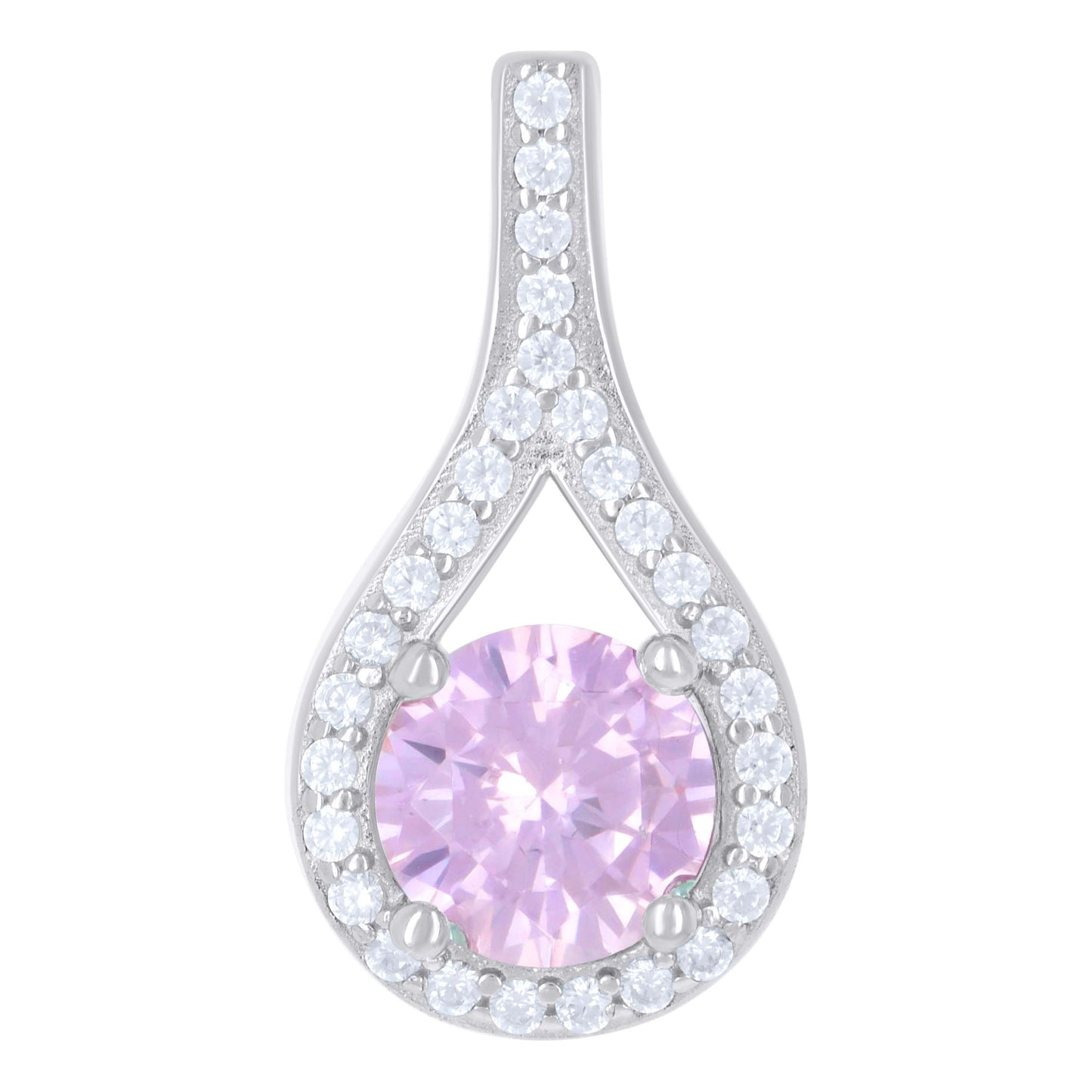 Sterling Silver Womens Cubic-Zirconia Fashion Charm Pendant