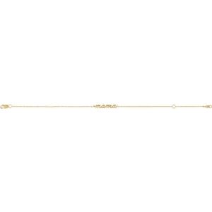 14K Yellow Gold 26.16 X 3.32 Mm 6 1/2-7 1/2 In Polished Lowercase Script "Mama" Bracelet