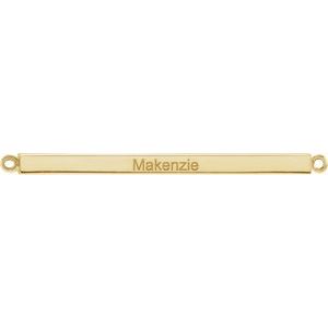 14K Yellow Gold 38.5 X 2.5 Mm Polished Four Sided Engravable Bar Necklace Center