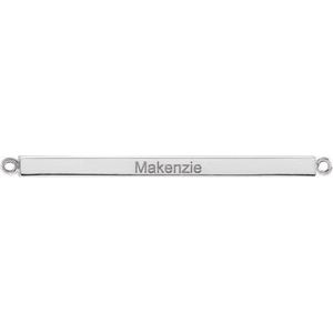 Sterling Silver 38.5 X 2.5 Mm Polished Four Sided Engravable Bar Necklace Center