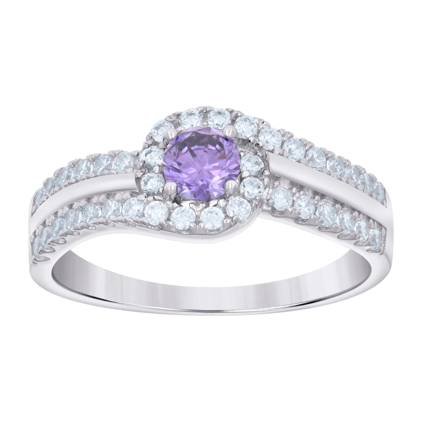 Sterling Silver Women's Cubic-Zirconia Fashion Bridal Anniversary Wedding Engagement Band Ring