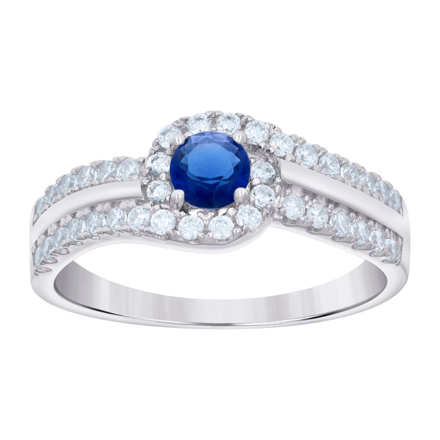 Sterling Silver Women's Cubic-Zirconia Fashion Bridal Anniversary Wedding Engagement Band Ring