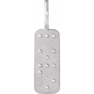 Sterling Silver Love 27.9 X 7.8 Mm Polished Braille Pendant