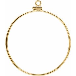 14K Yellow Gold Filled Sterling Silver 39.7 Mm Screw Top Polished Coin Edge Coin Frame Bezel Pendant
