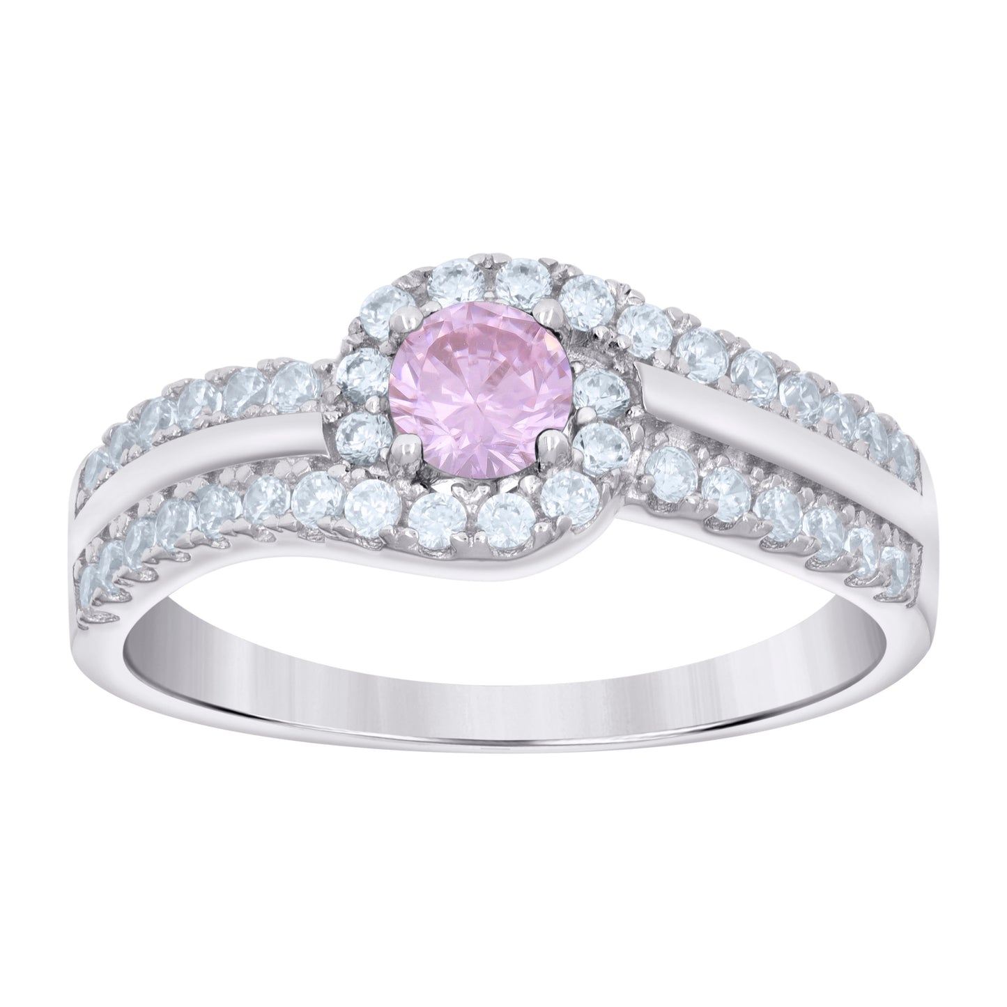 Sterling Silver Women's Cubic-Zirconia Fashion Bridal Anniversary Wedding Engagement Band Ring