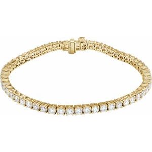 14K Yellow Or White Gold Round 2.9Mm Si1-Si2, G-H 5 CTW Lab-Grown Diamond Line 7" Bracelet