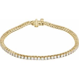 14K Yellow Or White Gold Round 2.1Mm Si1-Si2, G-H 3 CTW Lab-Grown Diamond Line 7" Bracelet