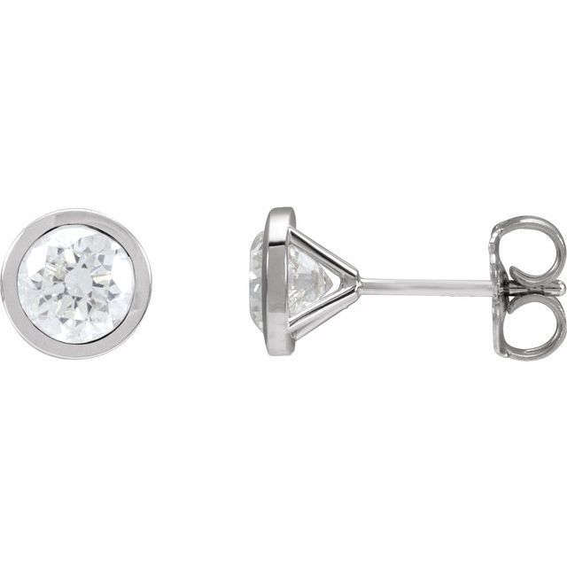 14K Yellow Or White Gold Round Si1-Si2, Gh Friction Back Bezel Polished Lab-Grown Diamond Cocktail-Style Earrings