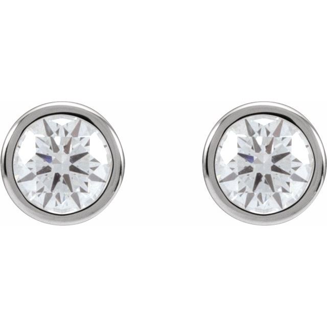 14K Yellow Or White Gold Round Si1-Si2, Gh Friction Back Bezel Polished Lab-Grown Diamond Cocktail-Style Earrings