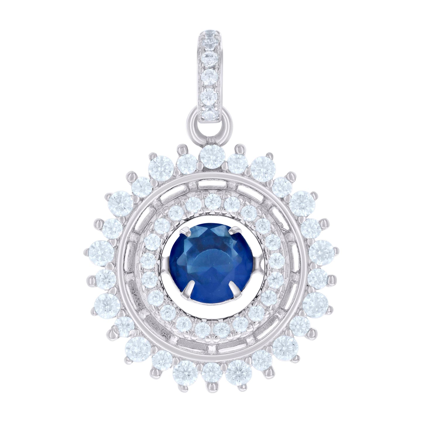 Sterling Silver Womens Cubic-Zirconia Fashion Charm Pendant