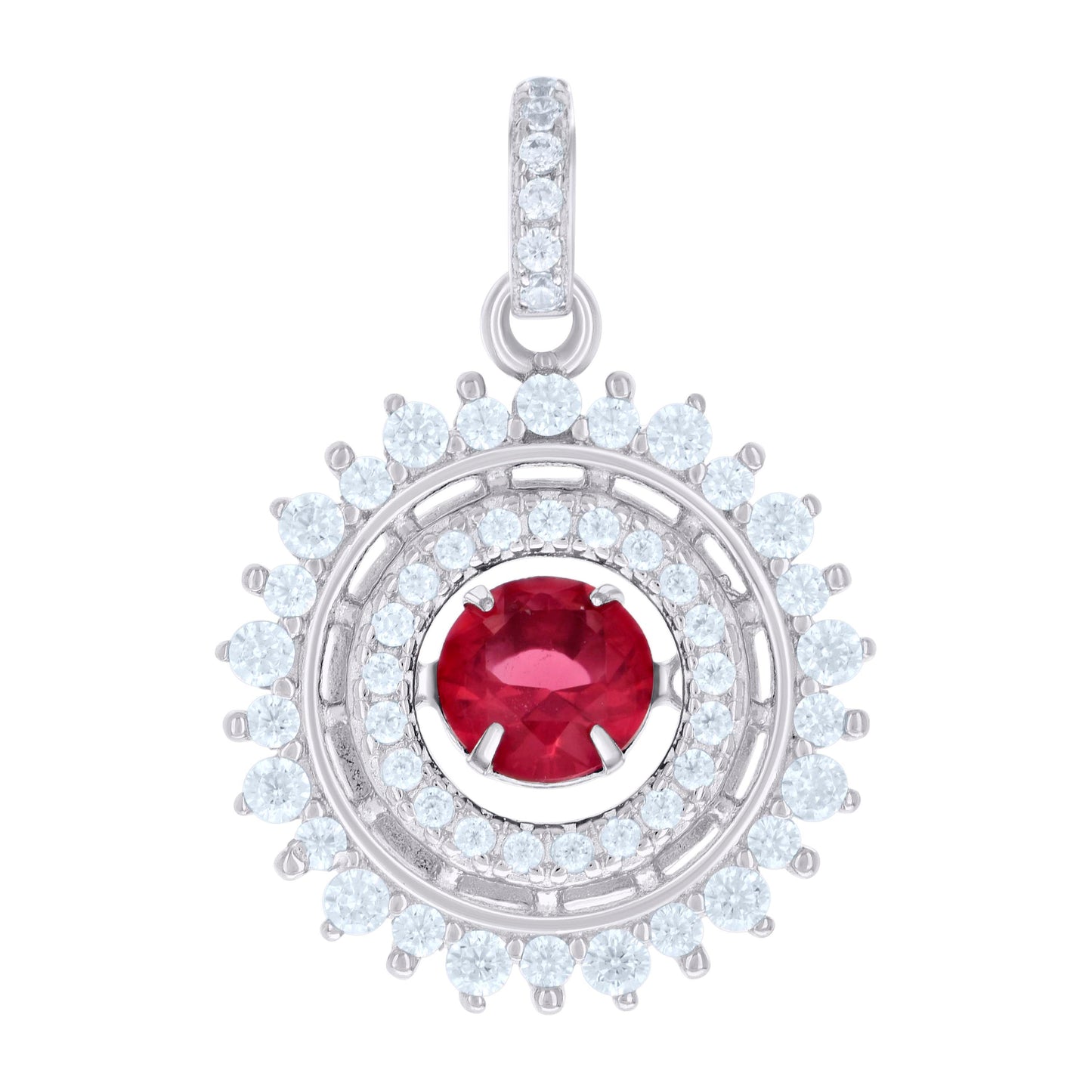 Sterling Silver Womens Cubic-Zirconia Fashion Charm Pendant