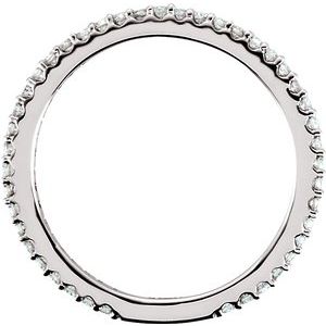 14K White Gold Round 1.2 Mm H+ I1 1/3 Ctw Natural Diamond Stackable Ring Size 6