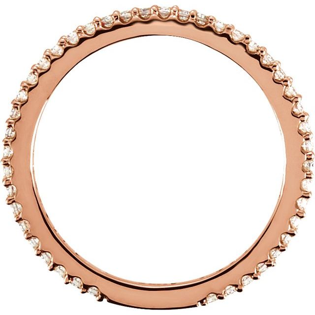 14K Yellow Or Rose Gold Round 1.2 Mm I1, H+ Polished 1/3 Ctw Natural Diamond Stackable Ring, Size 6