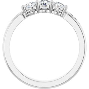 14K White Gold Natural Diamond Round 3.5 Mm Natural Diamond Polished 1/2 Ctw Natural Diamond Anniversary Band Size 7