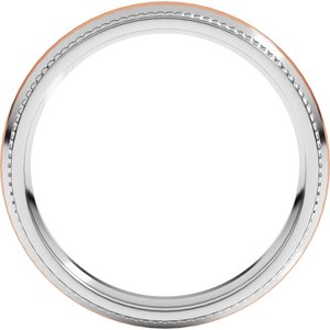 14K Yellow Or White Or Rose Gold Half Round Milgrain Comfort-Fit Band
