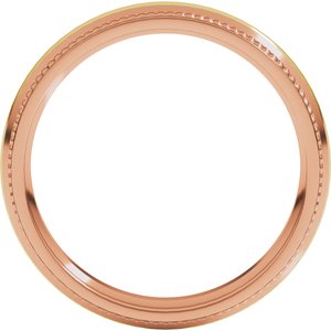 14K Yellow Or White Or Rose Gold Half Round Milgrain Comfort-Fit Band