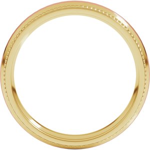 14K Yellow Or White Or Rose Gold Half Round Milgrain Comfort-Fit Band