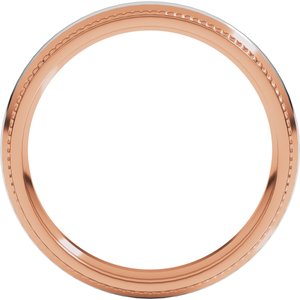 14K Yellow Or White Or Rose Gold Half Round Milgrain Comfort-Fit Band