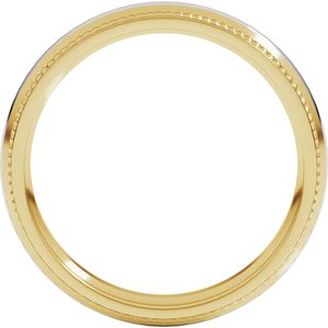14K Yellow Or White Or Rose Gold Half Round Milgrain Comfort-Fit Band