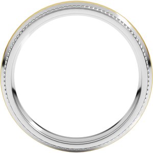 14K Yellow Or White Or Rose Gold Half Round Milgrain Comfort-Fit Band