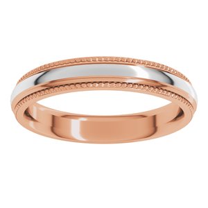 14K Yellow Or White Or Rose Gold Half Round Milgrain Comfort-Fit Band