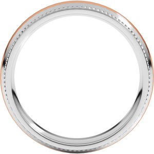 14K Yellow Or White Or Rose Gold Half Round Milgrain Comfort-Fit Band