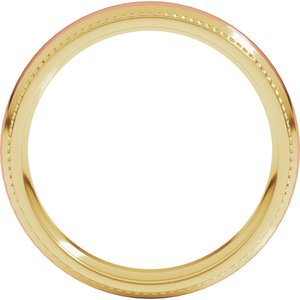 14K Yellow Or White Or Rose Gold Half Round Milgrain Comfort-Fit Band