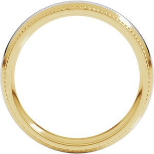14K Yellow Or White Or Rose Gold Half Round Milgrain Comfort-Fit Band