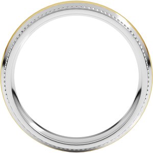 14K Yellow Or White Or Rose Gold Half Round Milgrain Comfort-Fit Band