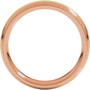 14K Yellow Or White Or Rose Gold Half Round Milgrain Comfort-Fit Band