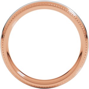 14K Yellow Or White Or Rose Gold Half Round Milgrain Comfort-Fit Band