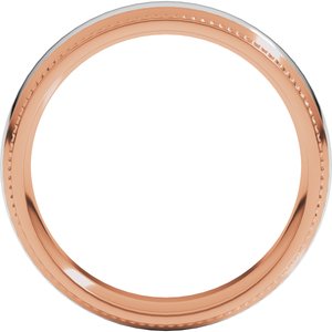 14K Yellow Or White Or Rose Gold Half Round Milgrain Comfort-Fit Band