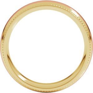 14K Yellow Or White Or Rose Gold Half Round Milgrain Comfort-Fit Band