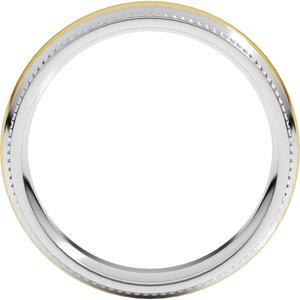 14K Yellow Or White Or Rose Gold Half Round Milgrain Comfort-Fit Band